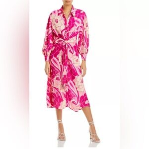knee length dresses for ladies Tropical Groove Pink Midi Dress – The RiverLane main image 0